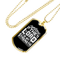 Lord My Strength White Christian Necklace Stainless Steel or 18k Gold Dog Tag 24" Chain-Express Your Love Gifts