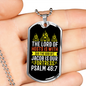 Lord Of Hosts Is Christian Necklace Stainless Steel or 18k Gold Dog Tag 24" Chain-Express Your Love Gifts