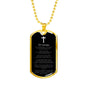 Lord's Prayer Russian Dog Tag Stainless Steel or 18k Gold 24" Chain-Express Your Love Gifts
