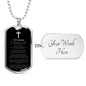 Lord's Prayer Russian Dog Tag Stainless Steel or 18k Gold 24" Chain-Express Your Love Gifts