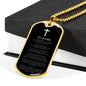 Lord's Prayer Russian Dog Tag Stainless Steel or 18k Gold 24" Chain-Express Your Love Gifts