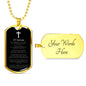 Lord's Prayer Russian Dog Tag Stainless Steel or 18k Gold 24" Chain-Express Your Love Gifts