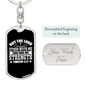 Lord Strength Christian Keychain Stainless Steel or 18k Gold Dog Tag Keyring-Express Your Love Gifts