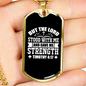 Lord Strength Christian Necklace Stainless Steel or 18k Gold Dog Tag 24" Chain-Express Your Love Gifts