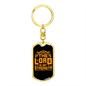 Lord Strength Golden Christian Keychain Stainless Steel or 18k Gold Dog Tag Keyring-Express Your Love Gifts