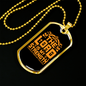 Lord Strength Golden Christian Necklace Stainless Steel or 18k Gold Dog Tag 24" Chain-Express Your Love Gifts