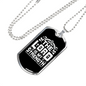 Lord Strength White Christian Necklace Stainless Steel or 18k Gold Dog Tag 24" Chain-Express Your Love Gifts