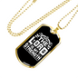 Lord Strength White Christian Necklace Stainless Steel or 18k Gold Dog Tag 24" Chain-Express Your Love Gifts