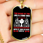 Lord Strong Tower Christian Necklace Stainless Steel or 18k Gold Dog Tag 24" Chain-Express Your Love Gifts
