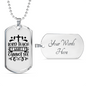 Lord Teach Cross Christian Necklace Stainless Steel or 18k Gold Dog Tag 24" Chain-Express Your Love Gifts