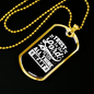 Lord With All Thine Heart Christian Necklace Stainless Steel or 18k Gold Dog Tag 24" Chain-Express Your Love Gifts