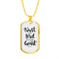 Lord With All Your Heart Christian Necklace Stainless Steel or 18k Gold Dog Tag 24" Chain-Express Your Love Gifts