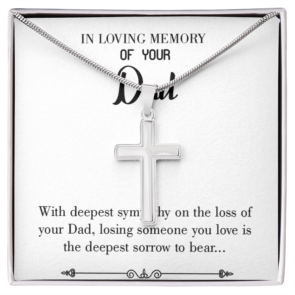 Losing Someone You Love Dad Memorial Gift Dad Memorial Cross Necklace Sympathy Gift Loss of Father Condolence Message Card-Express Your Love Gifts