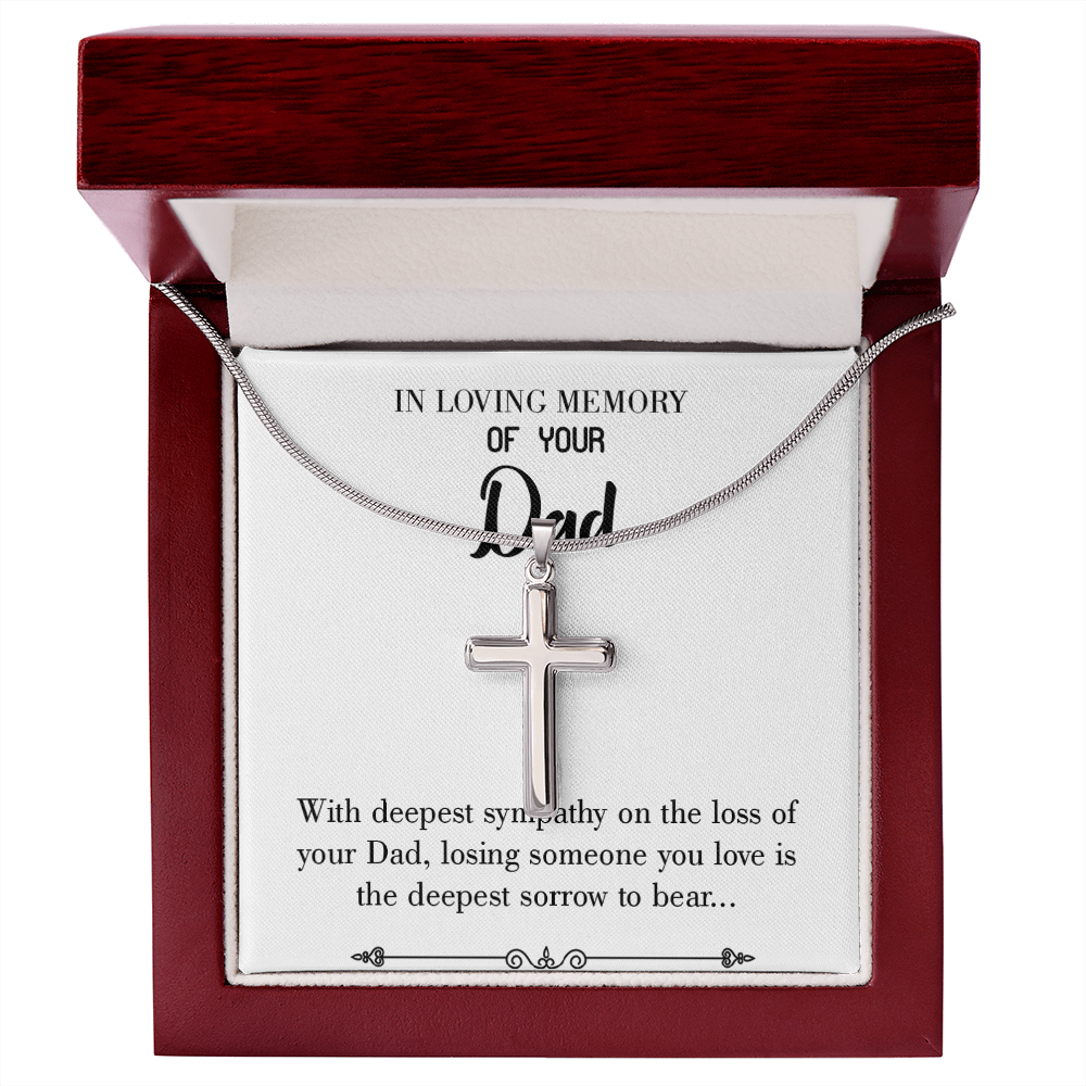 Losing Someone You Love Dad Memorial Gift Dad Memorial Cross Necklace Sympathy Gift Loss of Father Condolence Message Card-Express Your Love Gifts