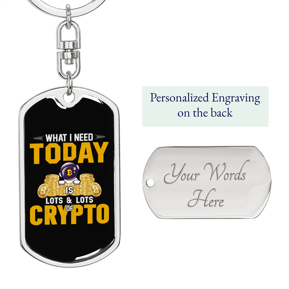 Lot and Lots of Crypto Crypto Keychain Stainless Steel or 18k Gold Dog Tag Keyring-Express Your Love Gifts