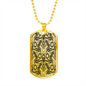 Lotus Tribal Design Necklace Stainless Steel or 18k Gold Dog Tag 24-Express Your Love Gifts