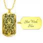 Lotus Tribal Design Necklace Stainless Steel or 18k Gold Dog Tag 24-Express Your Love Gifts