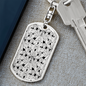 Lotuses Black and White Keychain Stainless Steel or 18k Gold Dog Tag Keyring-Express Your Love Gifts