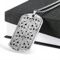 Lotuses Black and White Necklace Stainless Steel or 18k Gold Dog Tag 24-Express Your Love Gifts