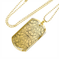 Lotuses Curvy Necklace Stainless Steel or 18k Gold Dog Tag 24-Express Your Love Gifts