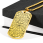 Lotuses Curvy Necklace Stainless Steel or 18k Gold Dog Tag 24-Express Your Love Gifts