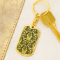 Lotuses Diamond Like Design Keychain Stainless Steel or 18k Gold Dog Tag Keyring-Express Your Love Gifts