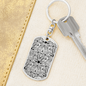 Lotuses Etchy Keychain Stainless Steel or 18k Gold Dog Tag Keyring-Express Your Love Gifts