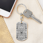 Lotuses Etchy Keychain Stainless Steel or 18k Gold Dog Tag Keyring-Express Your Love Gifts