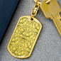 Lotuses Flower Design Keychain Stainless Steel or 18k Gold Dog Tag Keyring-Express Your Love Gifts