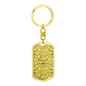 Lotuses Flower Design Keychain Stainless Steel or 18k Gold Dog Tag Keyring-Express Your Love Gifts
