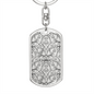 Lotuses Flower Design Keychain Stainless Steel or 18k Gold Dog Tag Keyring-Express Your Love Gifts