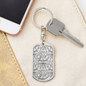 Lotuses Flower Design Keychain Stainless Steel or 18k Gold Dog Tag Keyring-Express Your Love Gifts