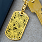 Lotuses Flower Keychain Stainless Steel or 18k Gold Dog Tag Keyring-Express Your Love Gifts