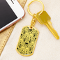 Lotuses Flower Keychain Stainless Steel or 18k Gold Dog Tag Keyring-Express Your Love Gifts