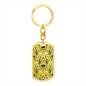 Lotuses Flower Keychain Stainless Steel or 18k Gold Dog Tag Keyring-Express Your Love Gifts