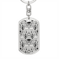Lotuses Flower Keychain Stainless Steel or 18k Gold Dog Tag Keyring-Express Your Love Gifts