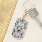 Lotuses Flower Keychain Stainless Steel or 18k Gold Dog Tag Keyring-Express Your Love Gifts