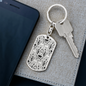 Lotuses Flower Keychain Stainless Steel or 18k Gold Dog Tag Keyring-Express Your Love Gifts