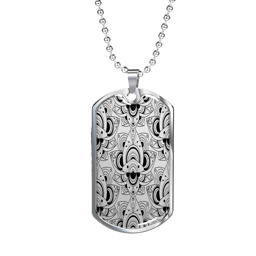 Lotuses Flower Necklace Stainless Steel or 18k Gold Dog Tag 24-Express Your Love Gifts