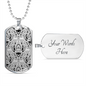 Lotuses Flower Necklace Stainless Steel or 18k Gold Dog Tag 24-Express Your Love Gifts