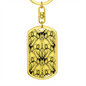 Lotuses Keychain Stainless Steel or 18k Gold Dog Tag Keyring-Express Your Love Gifts