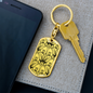 Lotuses Keychain Stainless Steel or 18k Gold Dog Tag Keyring-Express Your Love Gifts