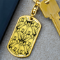 Lotuses Keychain Stainless Steel or 18k Gold Dog Tag Keyring-Express Your Love Gifts