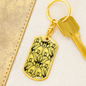 Lotuses Keychain Stainless Steel or 18k Gold Dog Tag Keyring-Express Your Love Gifts