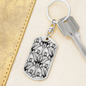 Lotuses Keychain Stainless Steel or 18k Gold Dog Tag Keyring-Express Your Love Gifts
