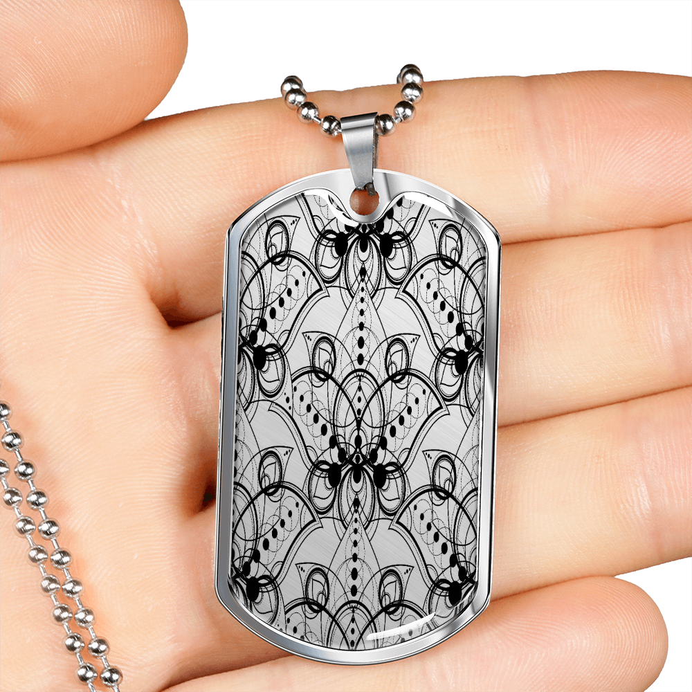 Lotuses Necklace Stainless Steel or 18k Gold Dog Tag 24-Express Your Love Gifts
