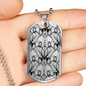 Lotuses Necklace Stainless Steel or 18k Gold Dog Tag 24-Express Your Love Gifts