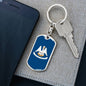 Louisiana State Flag Keychain Dog Tag Stainless Steel or 18k Gold-Express Your Love Gifts