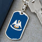 Louisiana State Flag Keychain Dog Tag Stainless Steel or 18k Gold-Express Your Love Gifts
