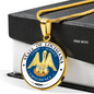 Louisiana State Seal Necklace Circle Pendant Stainless Steel or 18k Gold 18-22"-Express Your Love Gifts